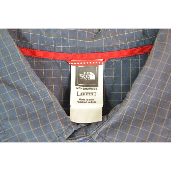 The North Face Men's XXL Blue Plaid Short Sleeve Button Down Shirt - Picture 5 of 10